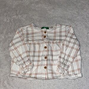dip baby long sleeve button up top baby girl clothing